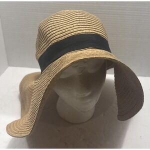 Womens Straw Hat Wide Brim Floppy Beach Sun Hat for Women UPF 50+ Adjustable Str